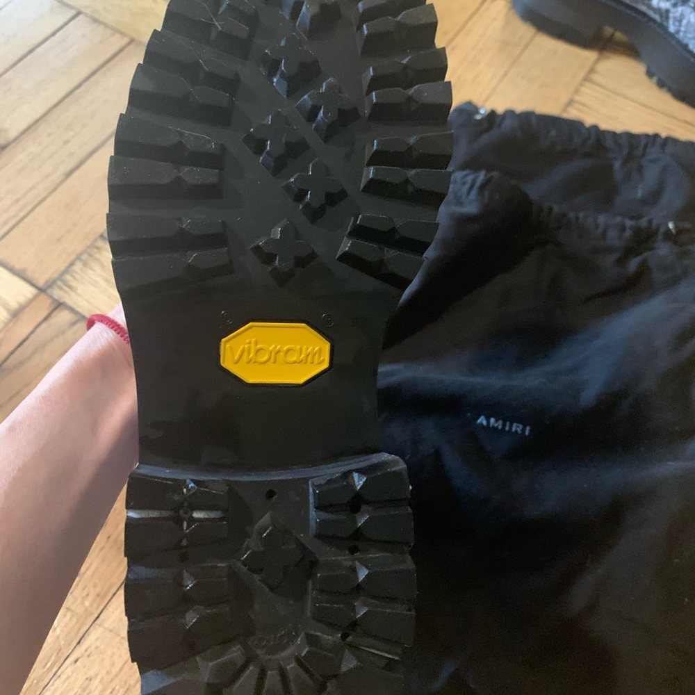 Amiri embossed python combat boots